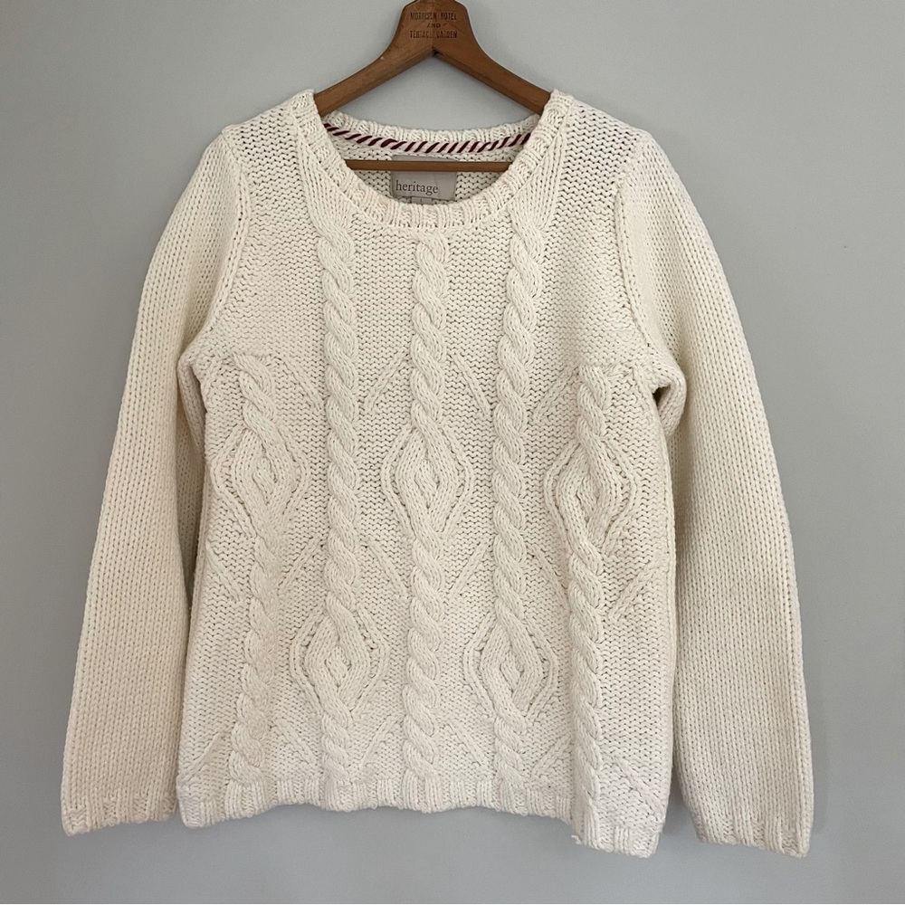 Banana Republic Heritage Collection Cable Knit Wool Fisherman Sweater Large